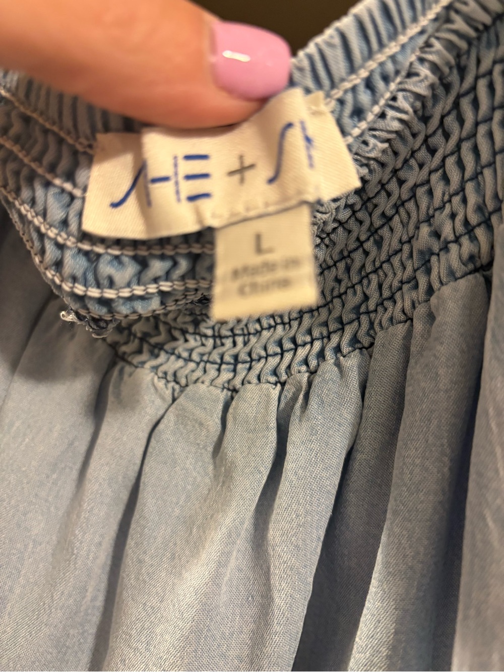 Light Wash Ruffle Strap Sundress large - Picture 3 of 4